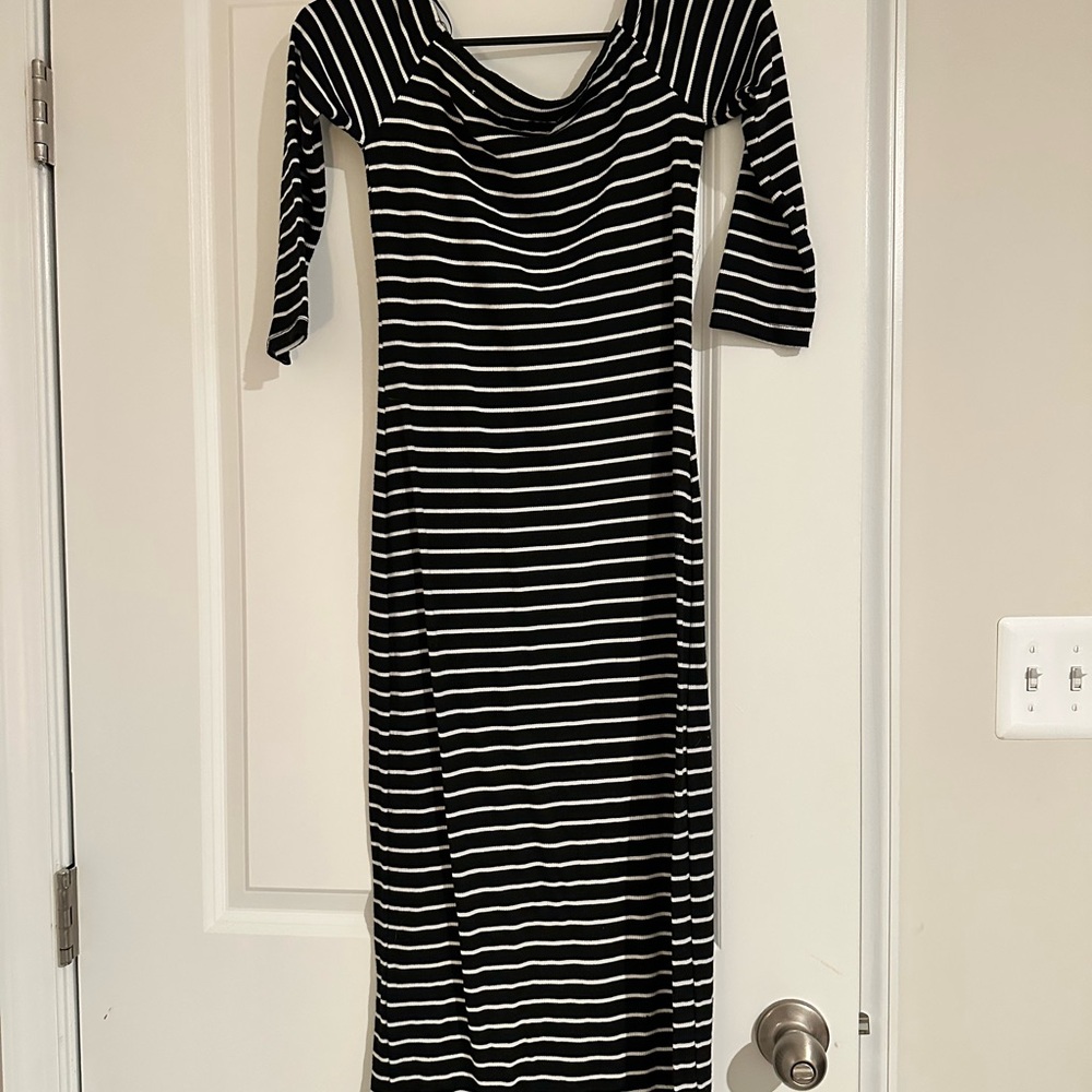 Chic Striped Long Sleeve Dress
